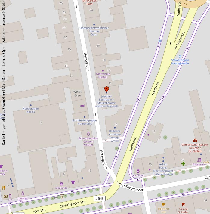 Anfahrtskarte OpenStreetMap